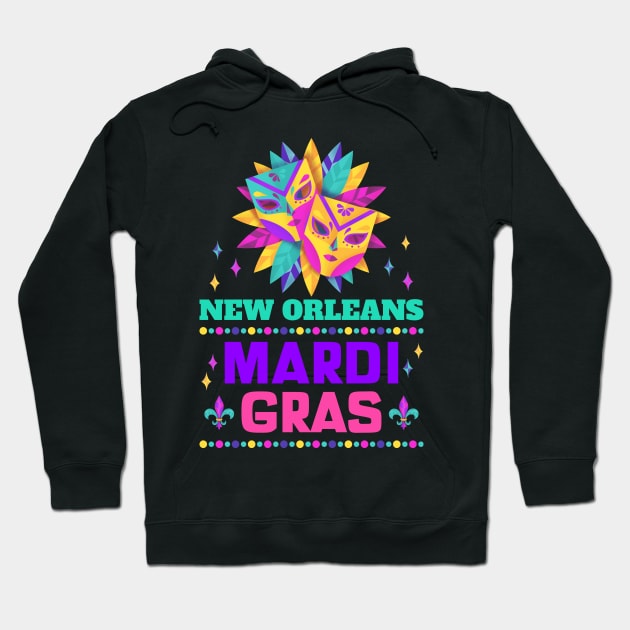 New Orleans Carnival Beads And Blings Party 2022 Mardi Gras Hoodie by jodotodesign